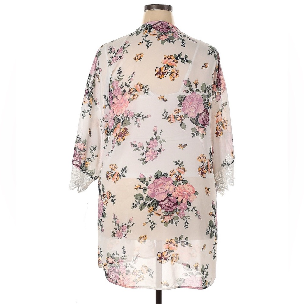 Wallflower Pink and White Kimono with Flowing Sleeves - NWOT - Picture 2 of 4